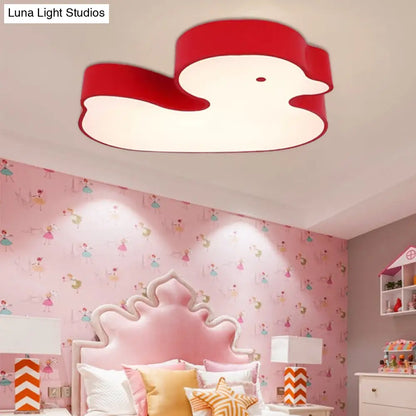 DecorBites™ DecorBites™ Baby Duck LED Flush Ceiling Light - Fun & Bright Metal Fixture for Child's Bedroom