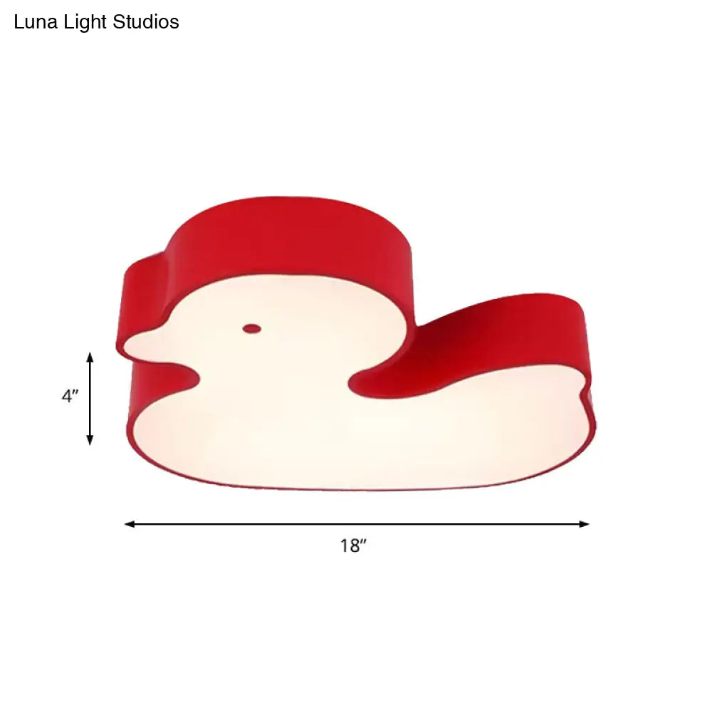 DecorBites™ DecorBites™ Baby Duck LED Flush Ceiling Light - Fun & Bright Metal Fixture for Child's Bedroom