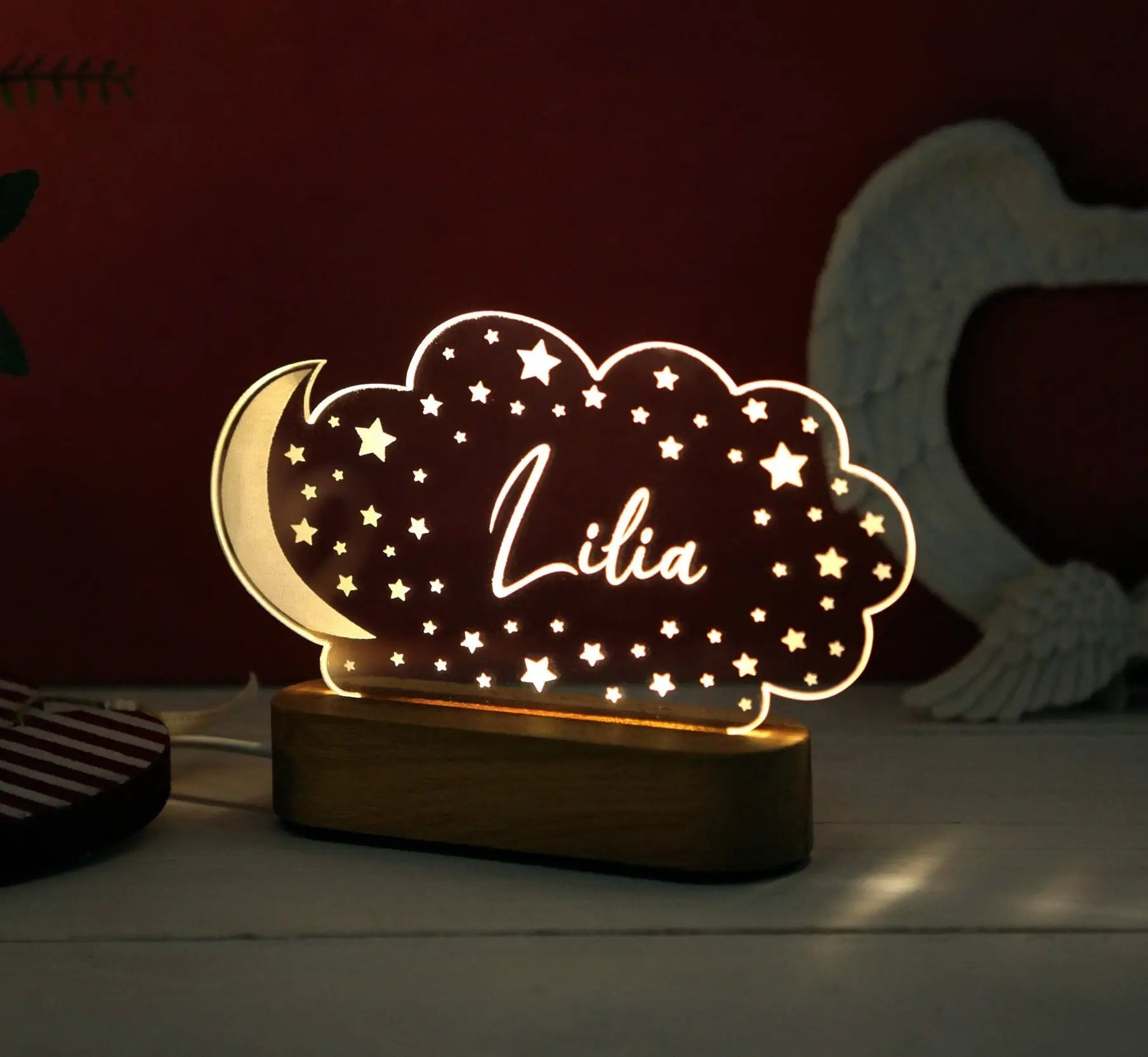 Baby Kids USB Night Light Personalized Children Name Lamp Custom Nursery Newborn Bedroom Home Decoration Birthday