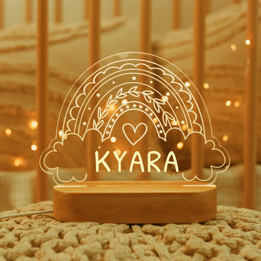 Baby Kids USB Night Light Personalized Children Name Lamp Custom Nursery Newborn Bedroom Home Decoration Birthday