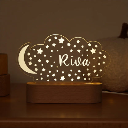 Baby Kids USB Night Light Personalized Children Name Lamp Custom Nursery Newborn Bedroom Home Decoration Birthday
