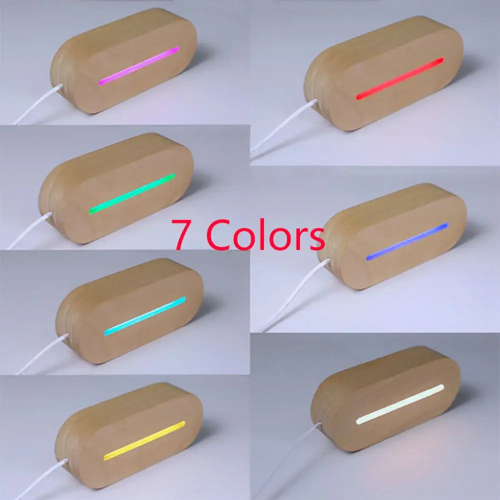 DecorBites baby kids personalized wooden night light with a color-changing glowing strip for nursery bedroom decor