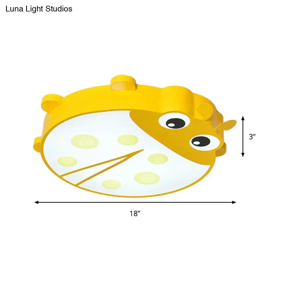 ديكوربايتس™ مصباح سقف على شكل خنفساء كرتونية لغرفة الأطفال - مصباح رفيع من الأكريليك والمعدن
