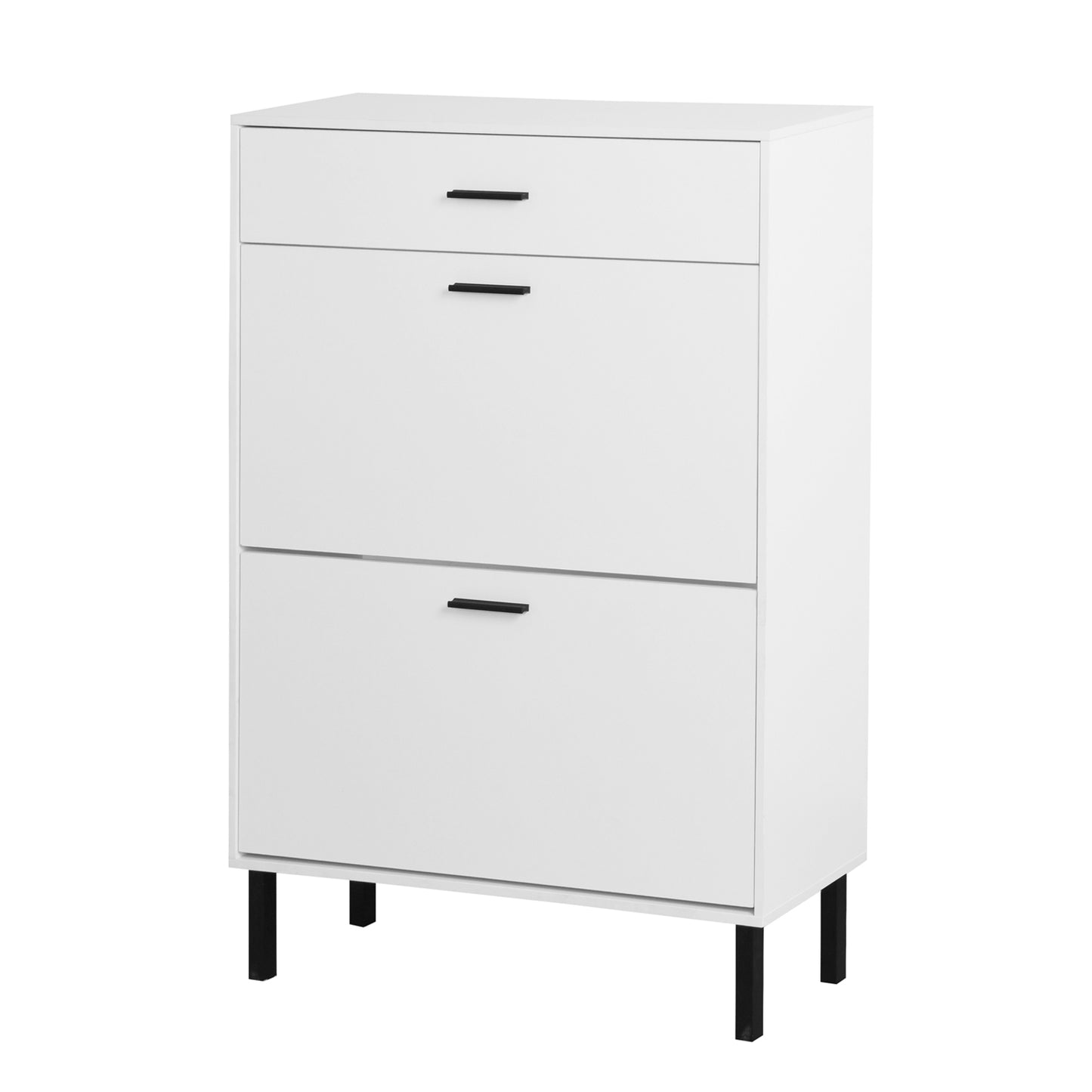 Modern Shoe Cabinet With Drawers & Metal Legs, Freestanding Storage Organizer
