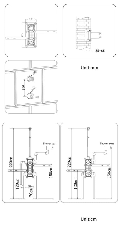Salla - Wall Mounted Rainfall Shower Set