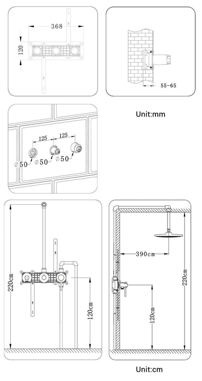 Salla - Wall Mounted Rainfall Shower Set