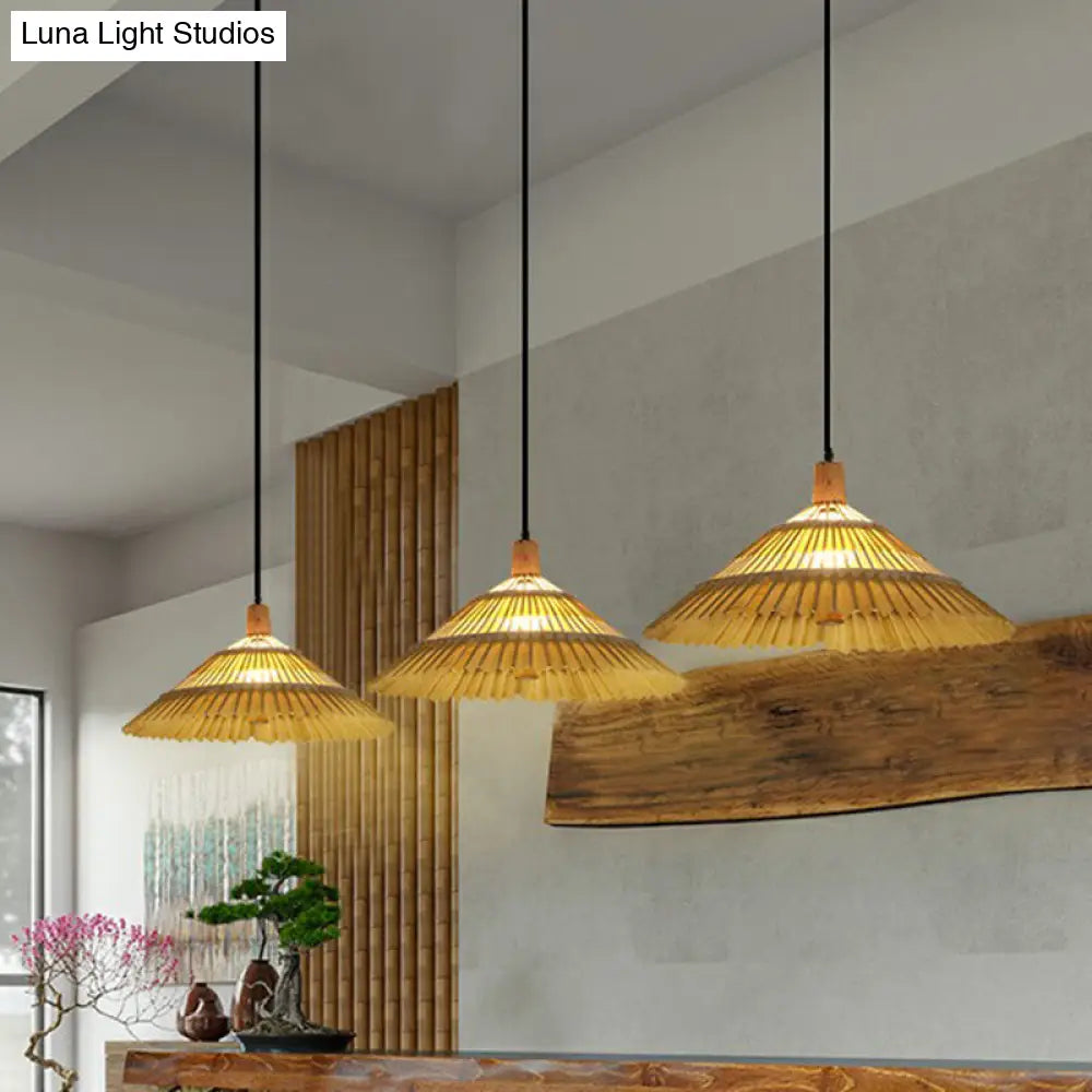 Bamboo Chinoiserie Pendant Light - 1 Head Suspension Lighting for Restaurants