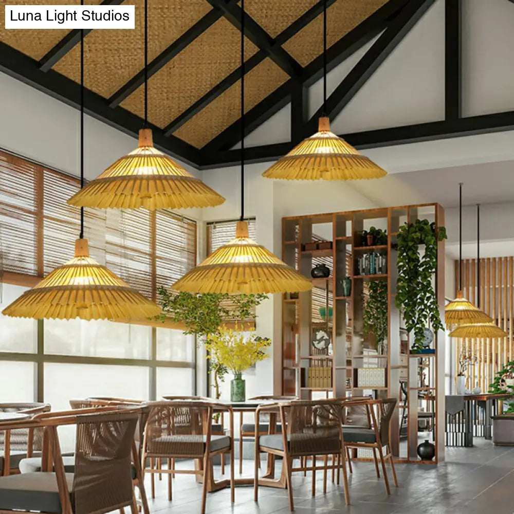 Bamboo Chinoiserie Pendant Light - 1 Head Suspension Lighting for Restaurants