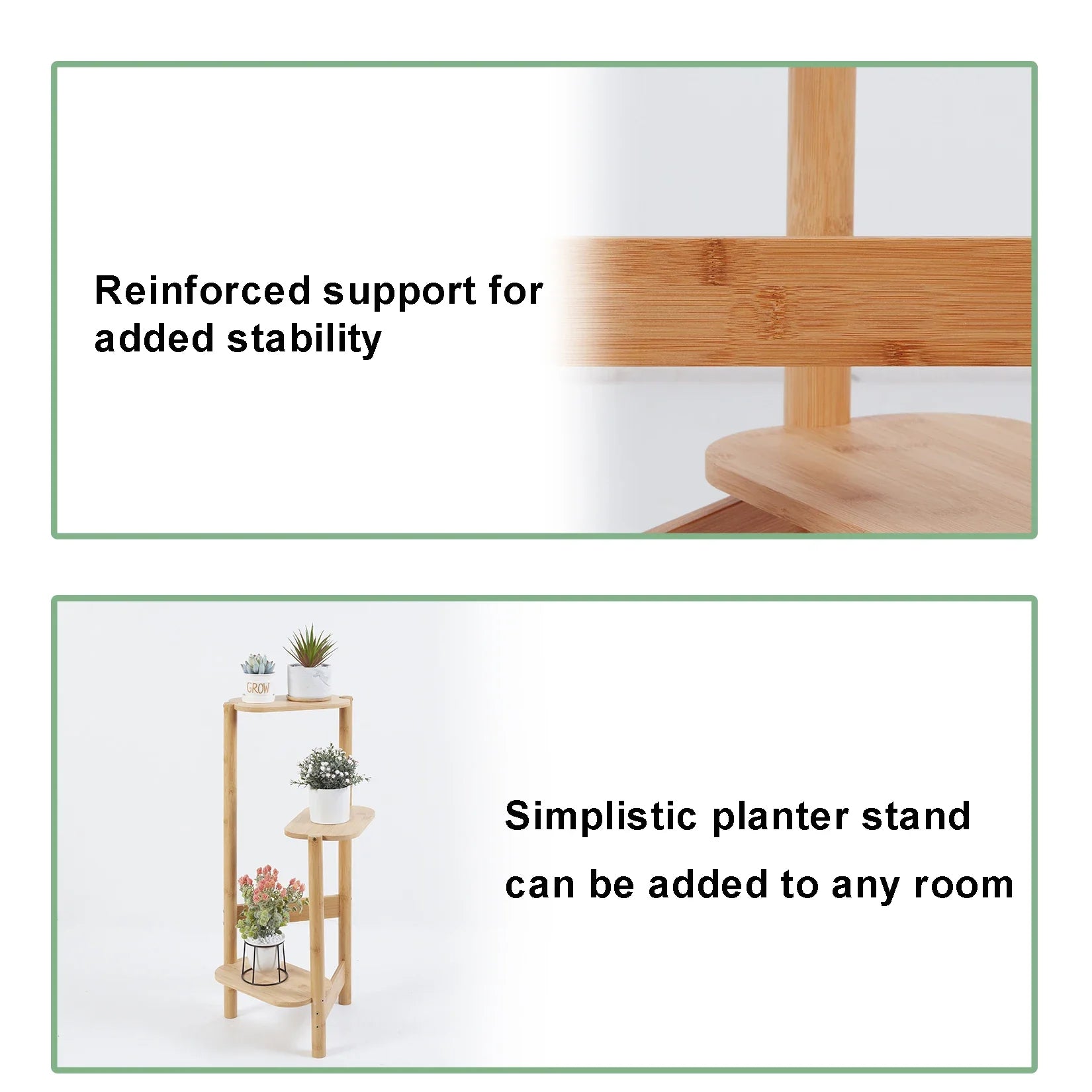 Bamboo Corner Plant Stand: 3-Tier Flower Display