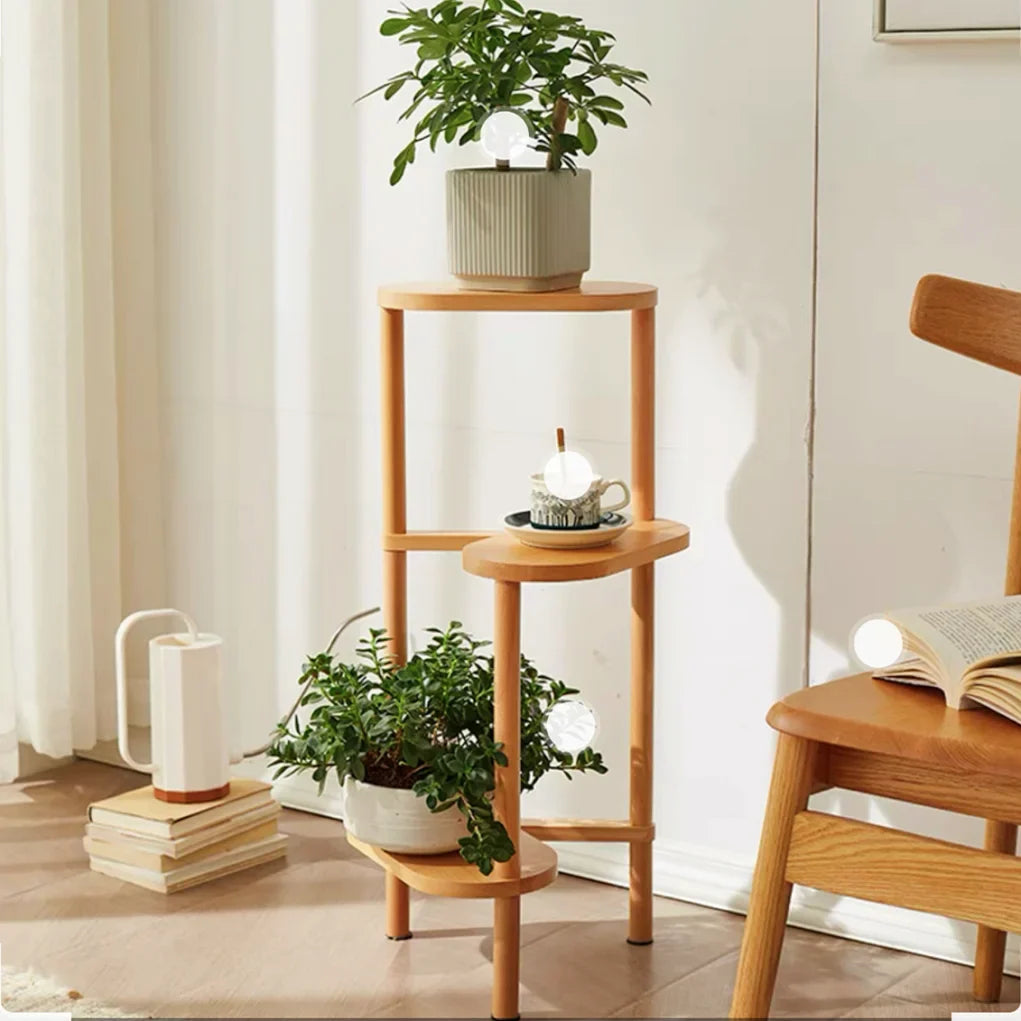 Bamboo Corner Plant Stand: 3-Tier Flower Display