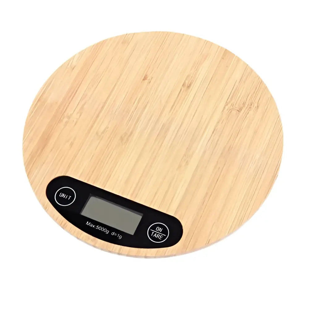 Bamboo digital kitchen scale with black lcd display panel 5kg capacity from decorbites digital kitchen set
