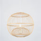 Bamboo Globe Dining Room Pendant Light Fixture - 14"/16" Dia, 1 Light, Modern Style, Beige