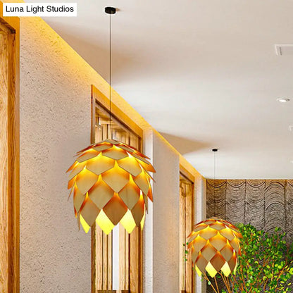 Bamboo Hanging Lamp: Handcrafted Asian Style with 1 Bulb for Tea Room