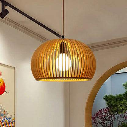 Bamboo Hanging Lamp: Handcrafted Asian Style with 1 Bulb for Tea Room