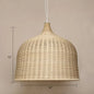 Bamboo Hanging Lamp: Modern Cloche Shape, Wood Ceiling Light for Bedroom