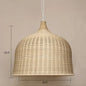 Bamboo Hanging Lamp: Modern Cloche Shape, Wood Ceiling Light for Bedroom