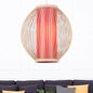 Bamboo Hanging Light Fixture with Chinese Style Suspension - 1-Light Global Kitchen Lamp, Inner Red Cylinder Shade