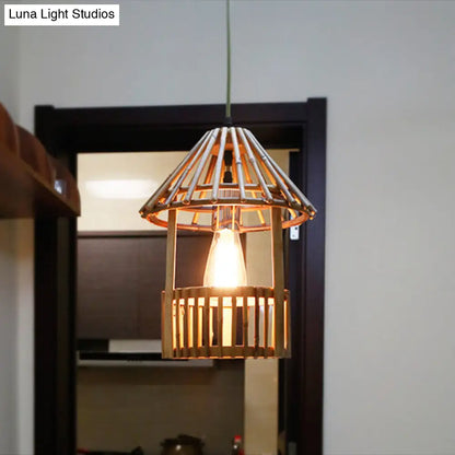 Bamboo Pavilion Pendant Light Kit for Dining Room