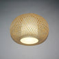 Bamboo Pendant Light with Pumpkin Design, Perfect for Restaurant - 1 Bulb Hanging Kit