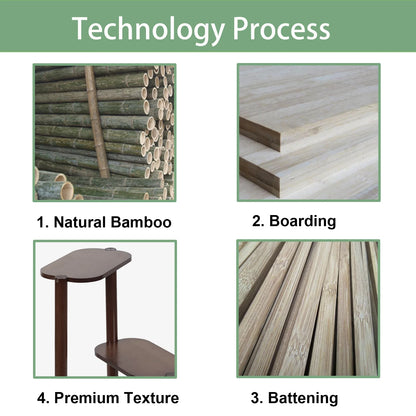 Bamboo Tall Corner Plant Stand - Outdoor Garden Rack