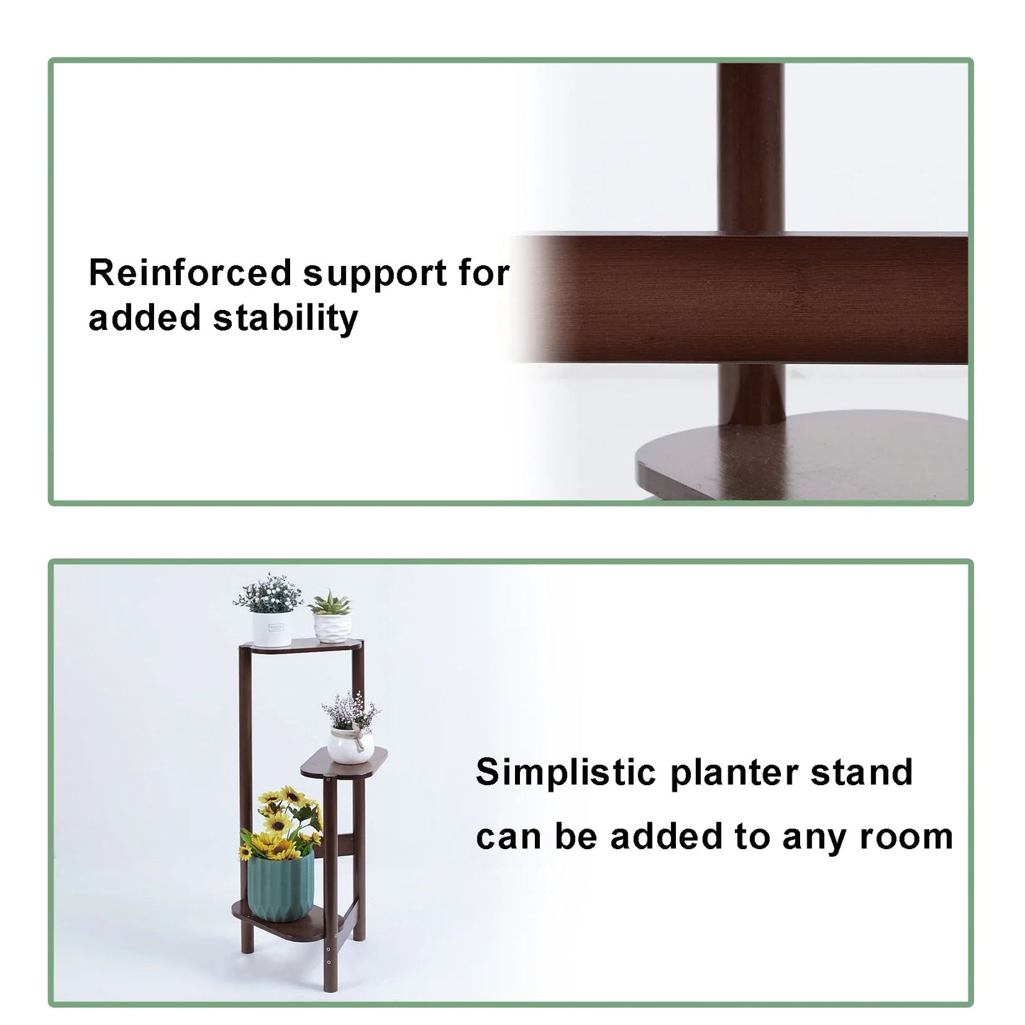 Bamboo Tall Corner Plant Stand - Outdoor Garden Rack