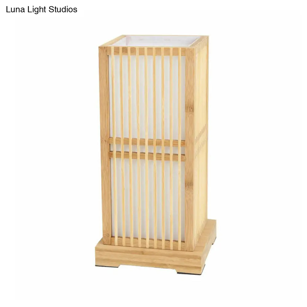 Lámpara de mesilla de noche Bamboo Tea Room – Iluminación de mesa individual contemporánea en madera