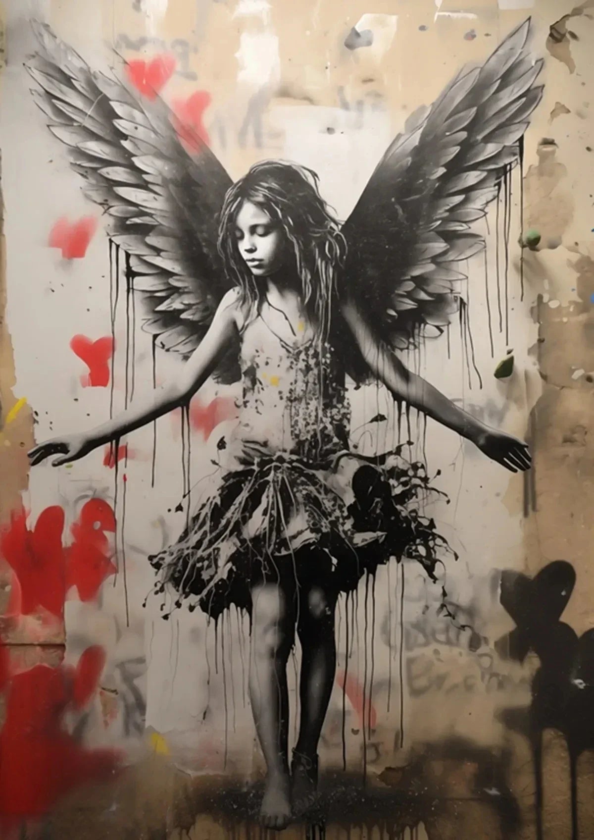 Banksy Boy Girl Balloon Canvas Wall Art - C / 50x70cm No Frame