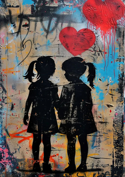 Banksy Boy Girl Balloon Canvas Wall Art - D / 50x70cm No Frame