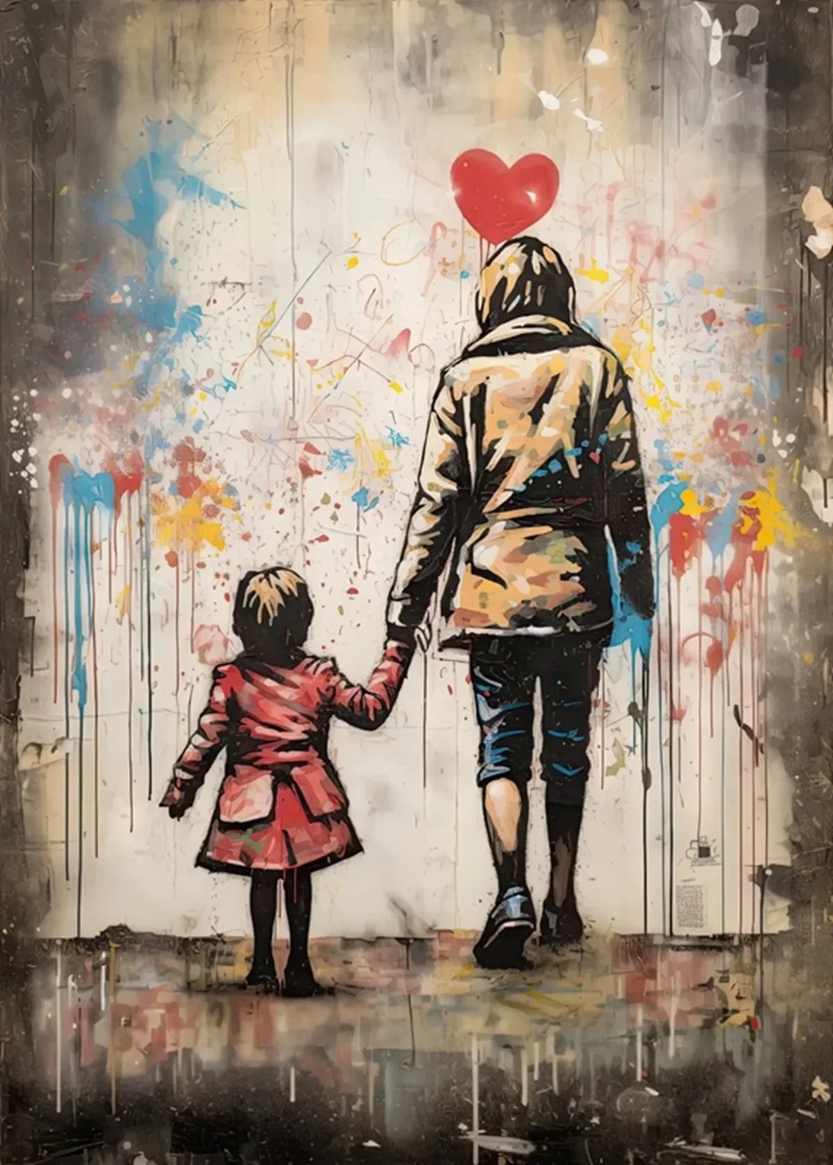 Banksy Boy Girl Balloon Canvas Wall Art - F / 40x60cm No Frame