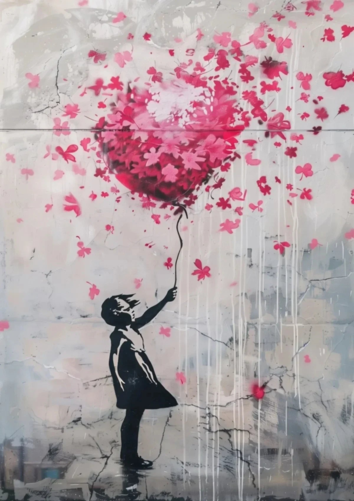 Banksy Boy Girl Balloon Canvas Wall Art - G / 40x60cm No Frame