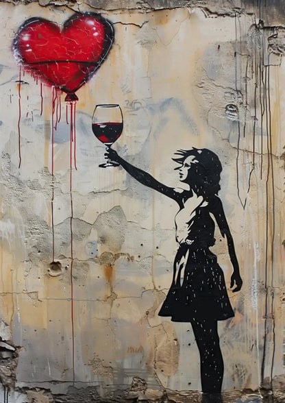 Banksy Boy Girl Balloon Canvas Wall Art - H / 40x60cm No Frame