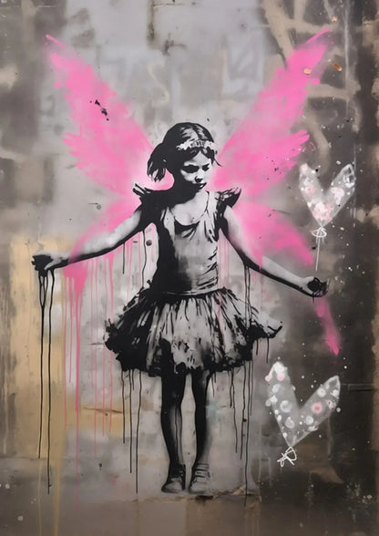 Banksy Boy Girl Balloon Canvas Wall Art - I / 40x60cm No Frame