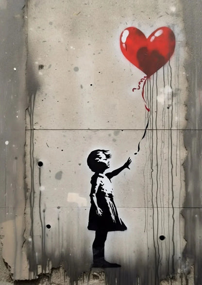 Banksy Boy Girl Balloon Canvas Wall Art - M / 40x60cm No Frame