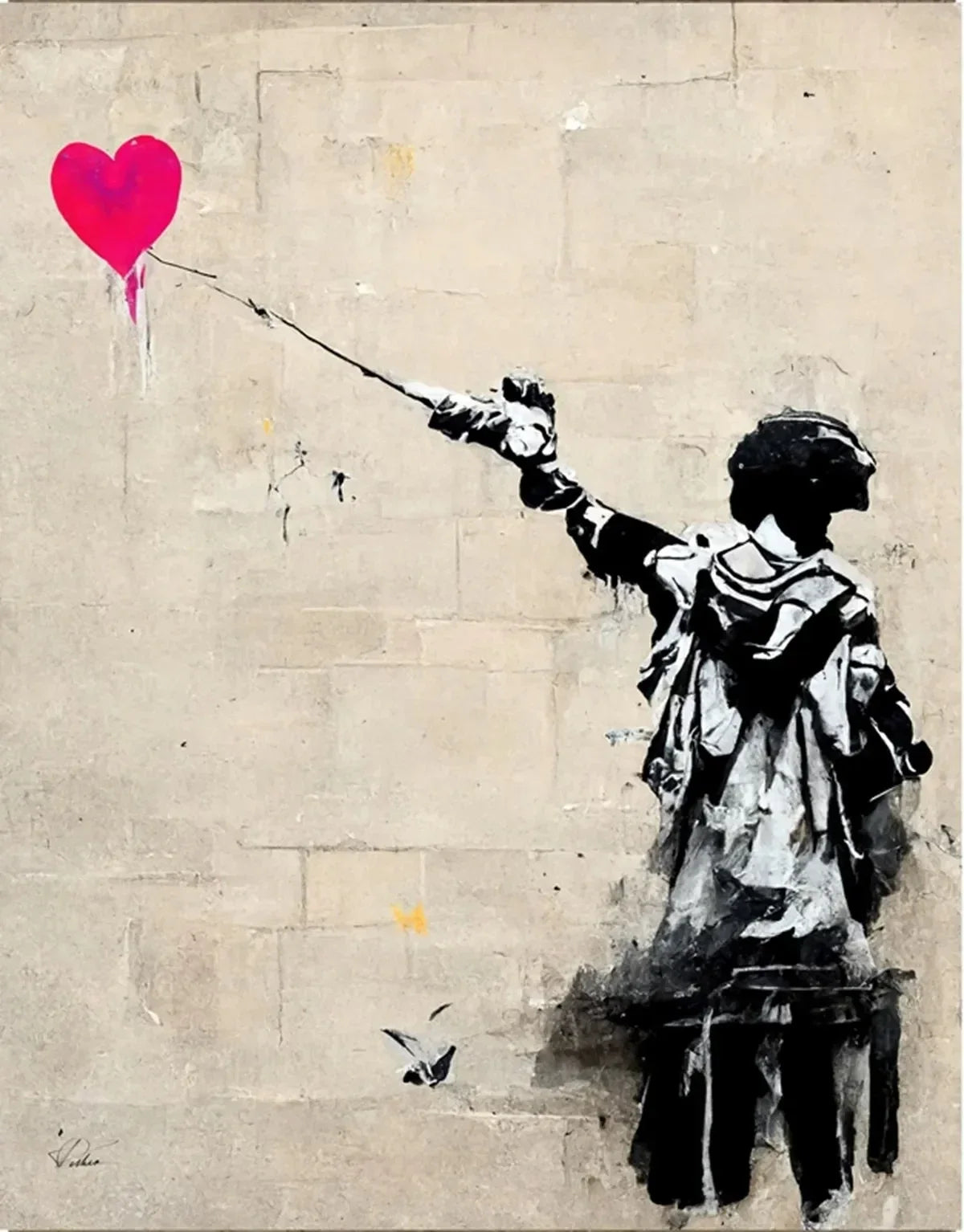 Banksy Boy Girl Balloon Canvas Wall Art - O / 40x60cm No Frame