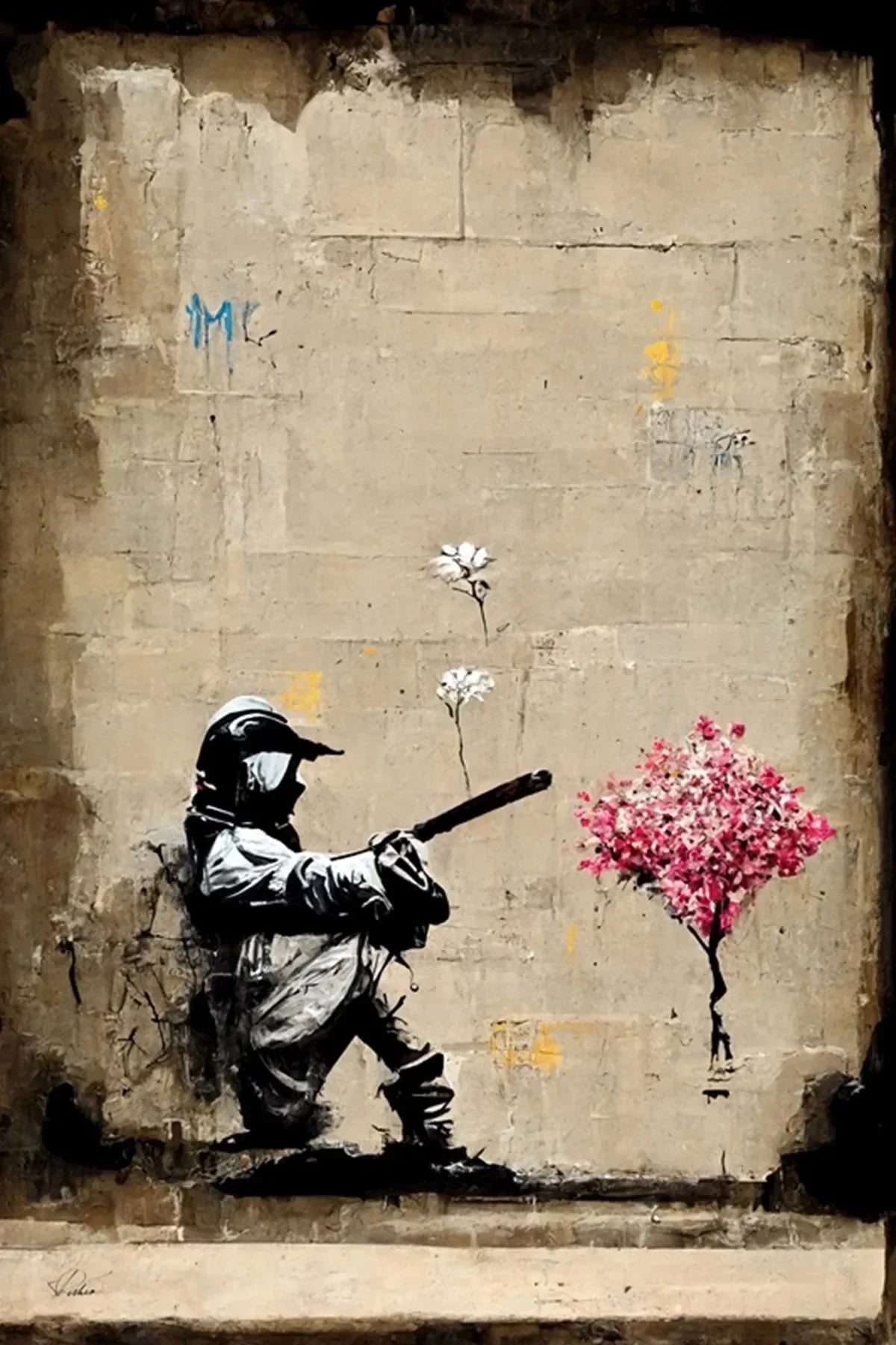 Banksy Boy Girl Balloon Canvas Wall Art - Q / 40x60cm No Frame