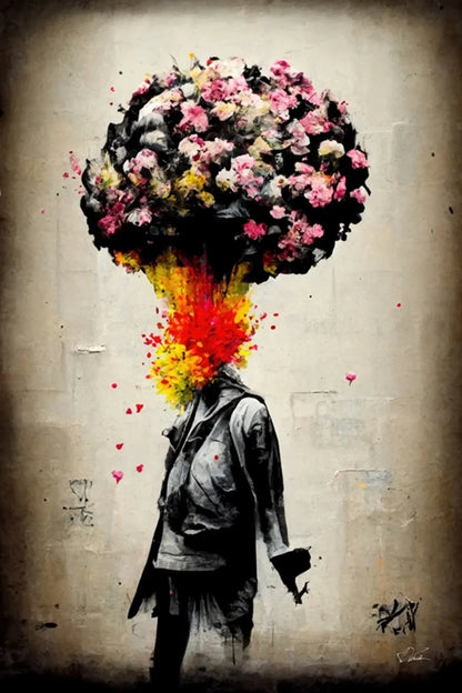 Banksy Boy Girl Balloon Canvas Wall Art - S / 40x60cm No Frame