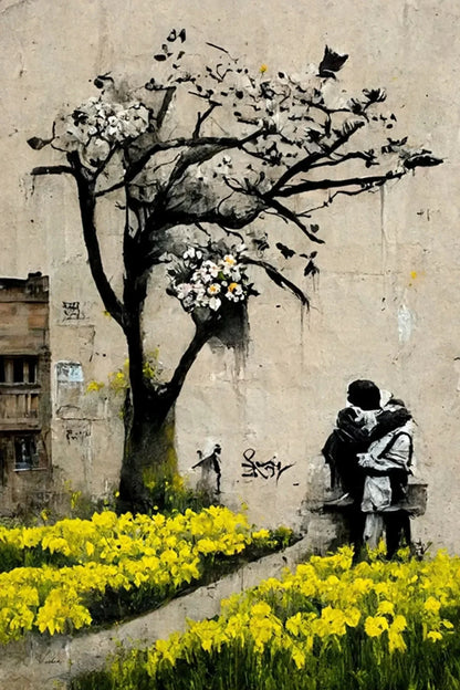 Banksy Boy Girl Balloon Canvas Wall Art - T / 40x60cm No Frame