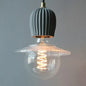 Bare Bulb Hanging Light Fixture - Minimalist Cement 1-Light Black Pendant Light for Restaurants