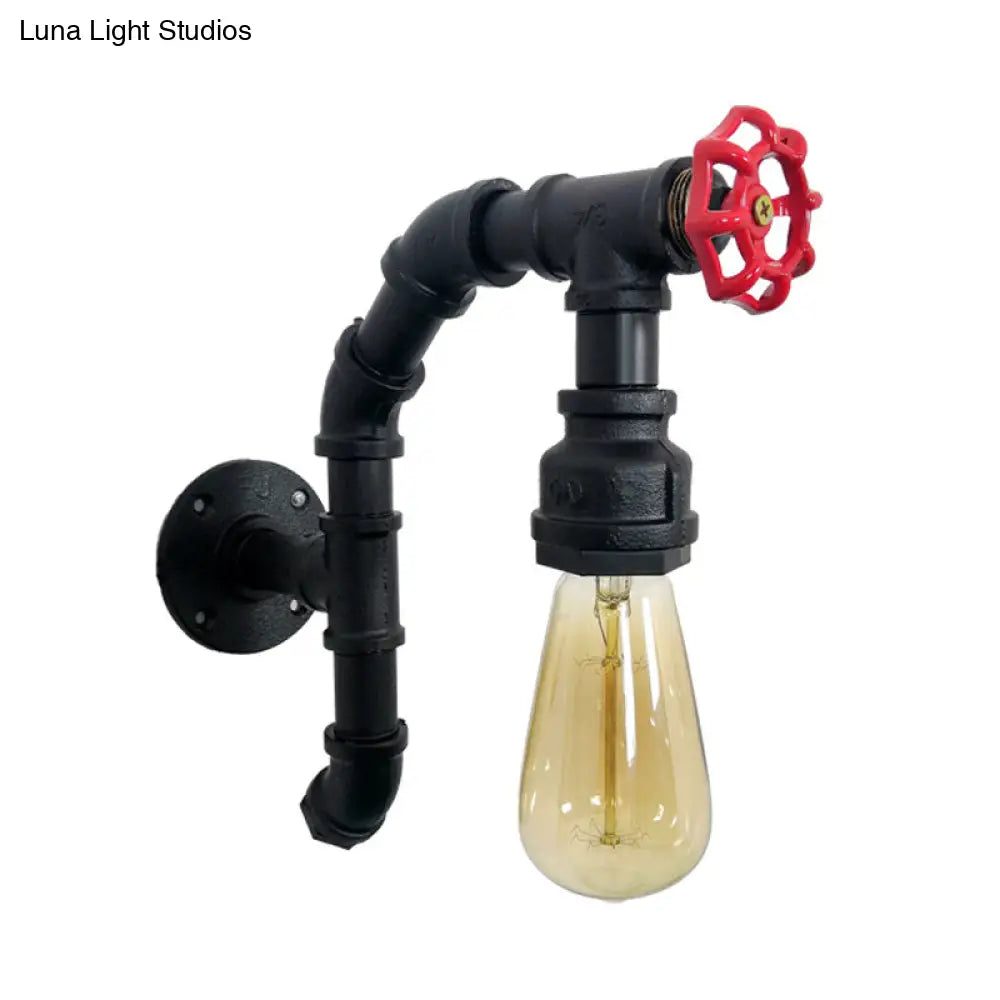 Aplique de pared con bombilla desnuda: Lámpara vintage de tubo metálico para comedor en plata/cobre envejecida