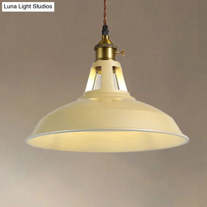 Barn Pendant Light Fixture - Industrial Beige/Blue/Green Metal for Dining Room