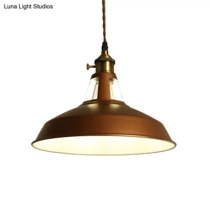 Barn Pendant Light Fixture - Industrial Beige/Blue/Green Metal for Dining Room