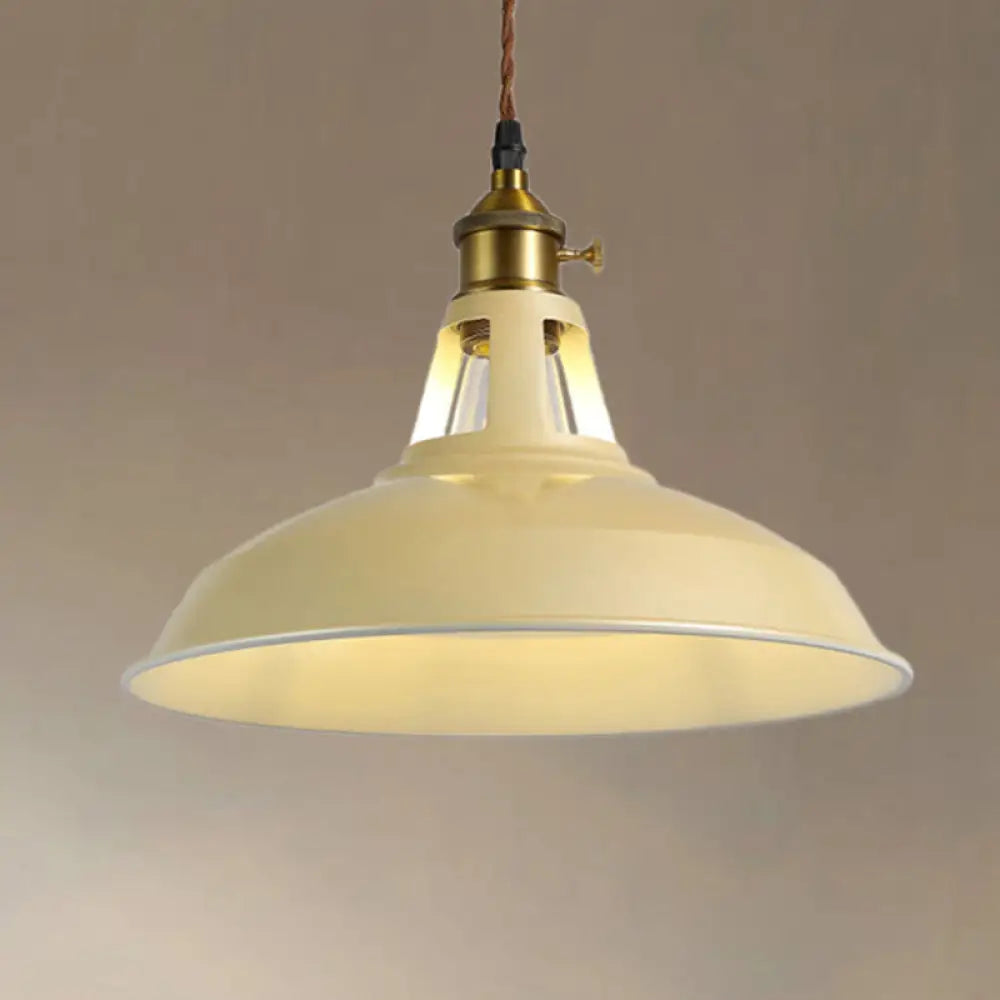 Barn Pendant Light Fixture - Industrial Beige/Blue/Green Metal for Dining Room