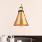 Barn Shade Metal Suspension Light - Industrial Style, Adjustable Hanging Ceiling Light with Brass Finish