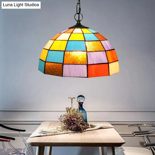 مصباح باروكي أسود مع غطاء زجاجي مقطوع باللون البرتقالي - وحدة إضاءة أنيقة لسقف غرفة المعيشة