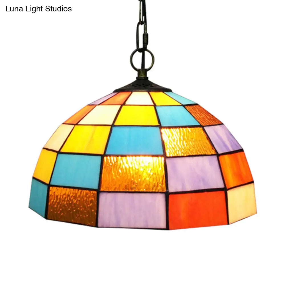 Baroque Black Pendant with Orange Cut Glass Shade - Elegant Light Fixture for Living Room Ceiling