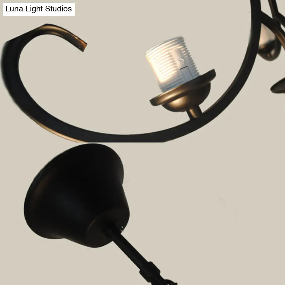 Lámpara de techo colgante estilo cuenco barroco - Lámpara colgante de vitral azul para recibidor - 3 luces