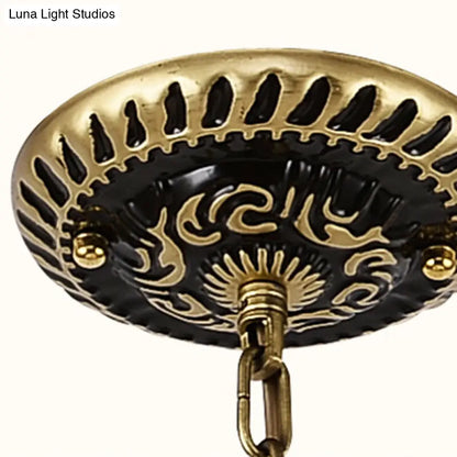 Lámpara de araña barroca de latón con forma de globo, cristal esmerilado y 3/5/11 luces