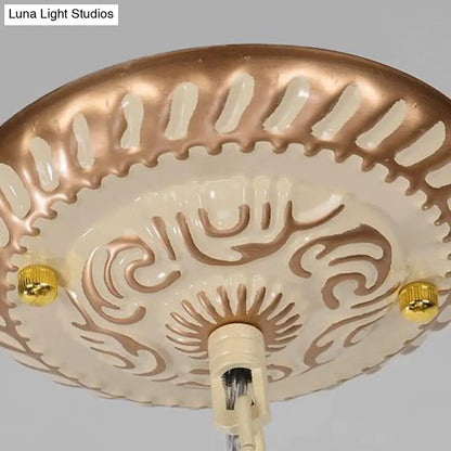 Lámpara de araña cónica barroca - 9/11 luces - Cristal tallado con acabado blanco y dorado