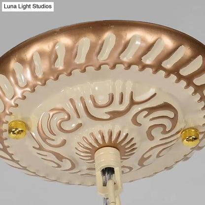 Lámpara de araña cónica barroca - 9/11 luces - Cristal tallado con acabado blanco y dorado