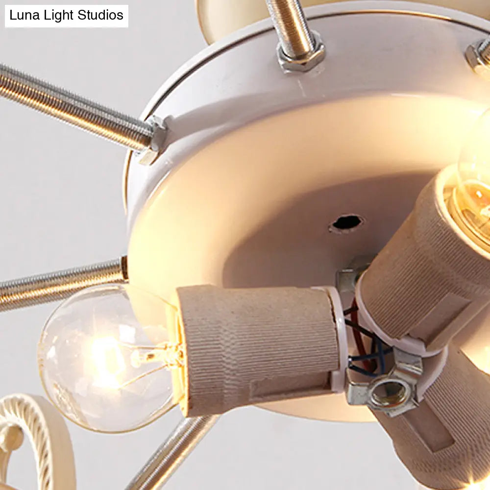 Lámpara de araña colgante de cristal tallado estilo barroco - 3/5 luces en naranja/azul - Brazo curvo - 19"/19.5"